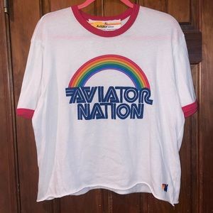 Aviator Nation Boyfriend Ringer Tee